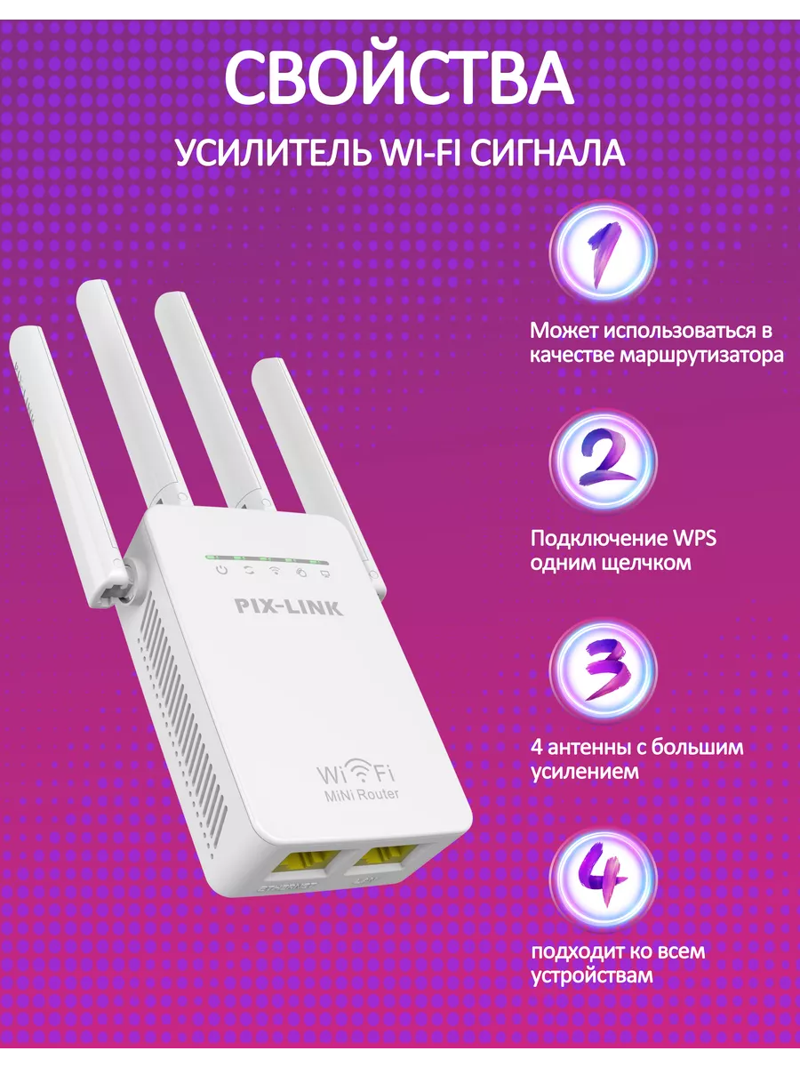 Усилитель Wi-Fi сигнала PIX-LINK